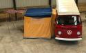 1 OWNER FROM NEW '69 WESTFALIA CAMPMOBILEfront facing with tent