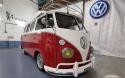 ‘64 RHD Split Screen Camper Van with Restored Harris Single-Wheel Trailer front facing of van