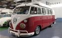 ‘64 RHD Split Screen Camper Van with Restored Harris Single-Wheel Trailer front facing of van