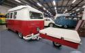 ‘64 RHD Split Screen Camper Van with Restored Harris Single-Wheel Trailer trailer